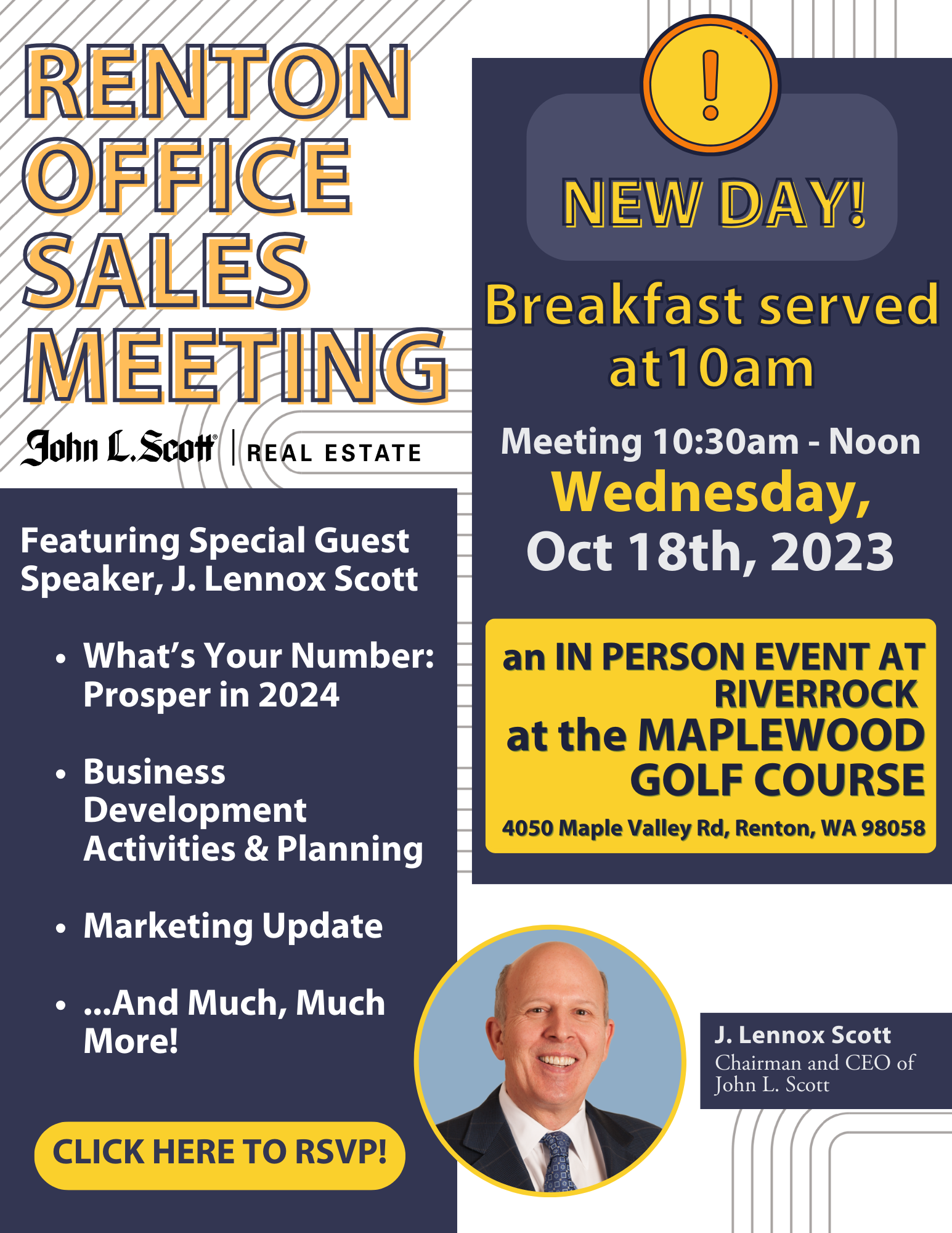 RENTON OFFICE SALES MEETING John L. Scott KentRenton Training Calendars