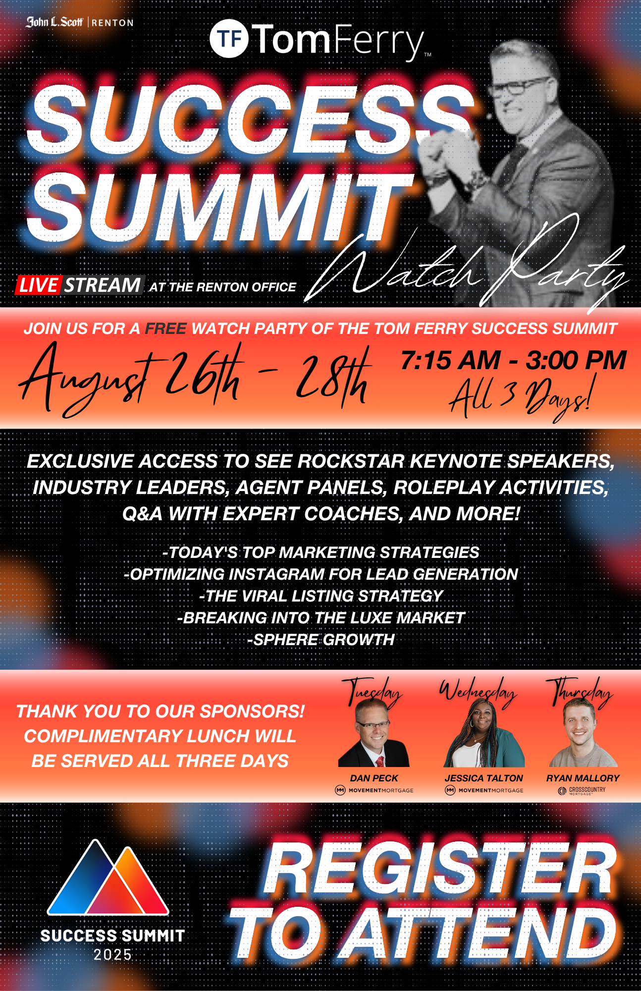 2025 Tom Ferry Livestream Party At Renton Office John L Scott Kent